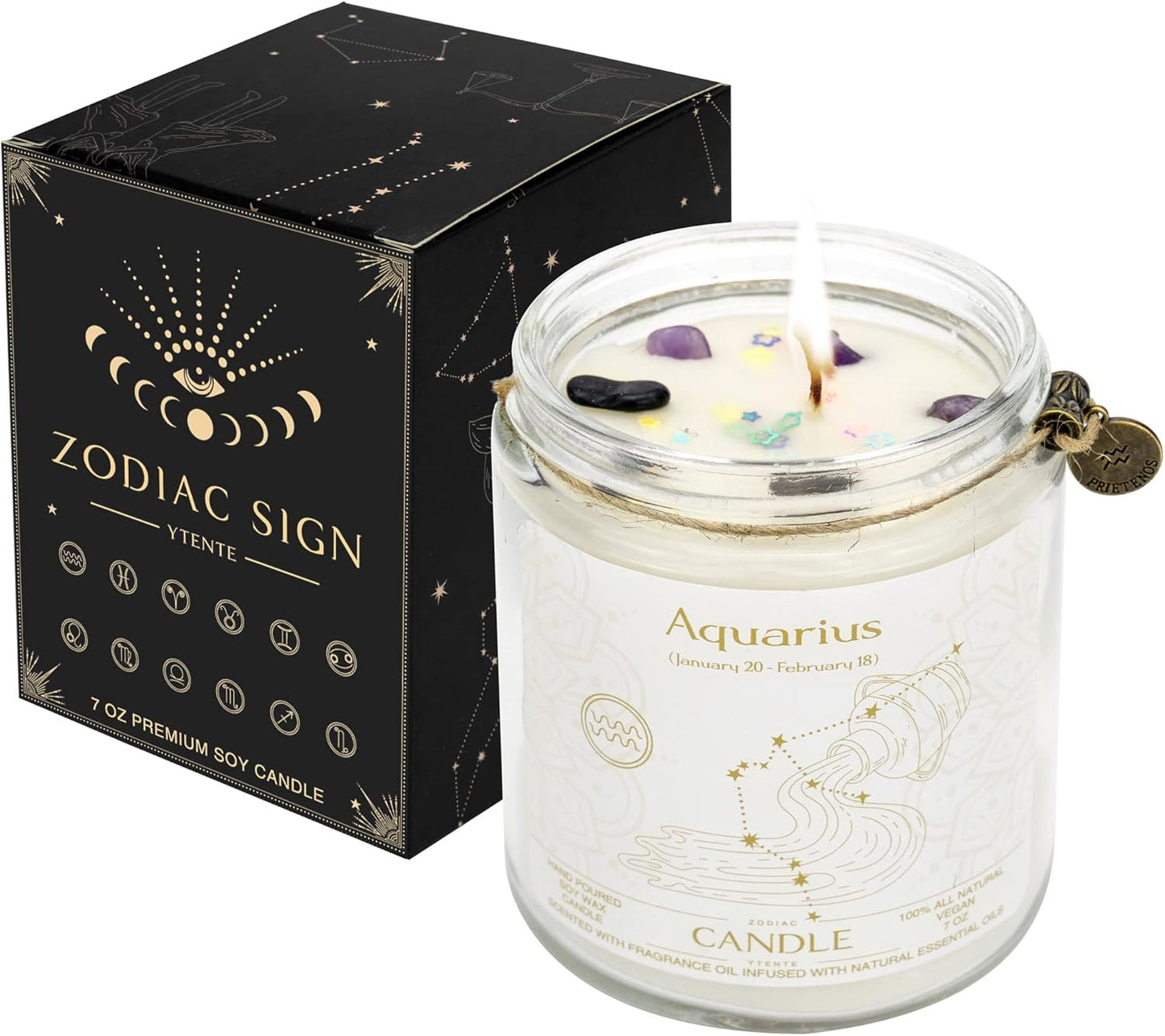 Zodiac Constellation Crystal Candle