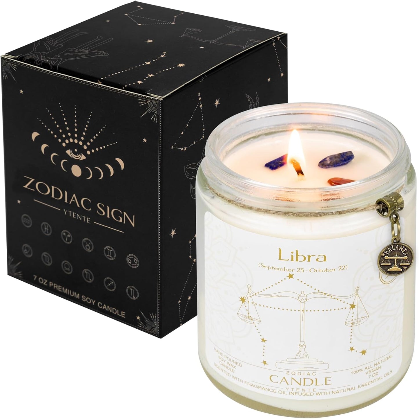 Zodiac Constellation Crystal Candle
