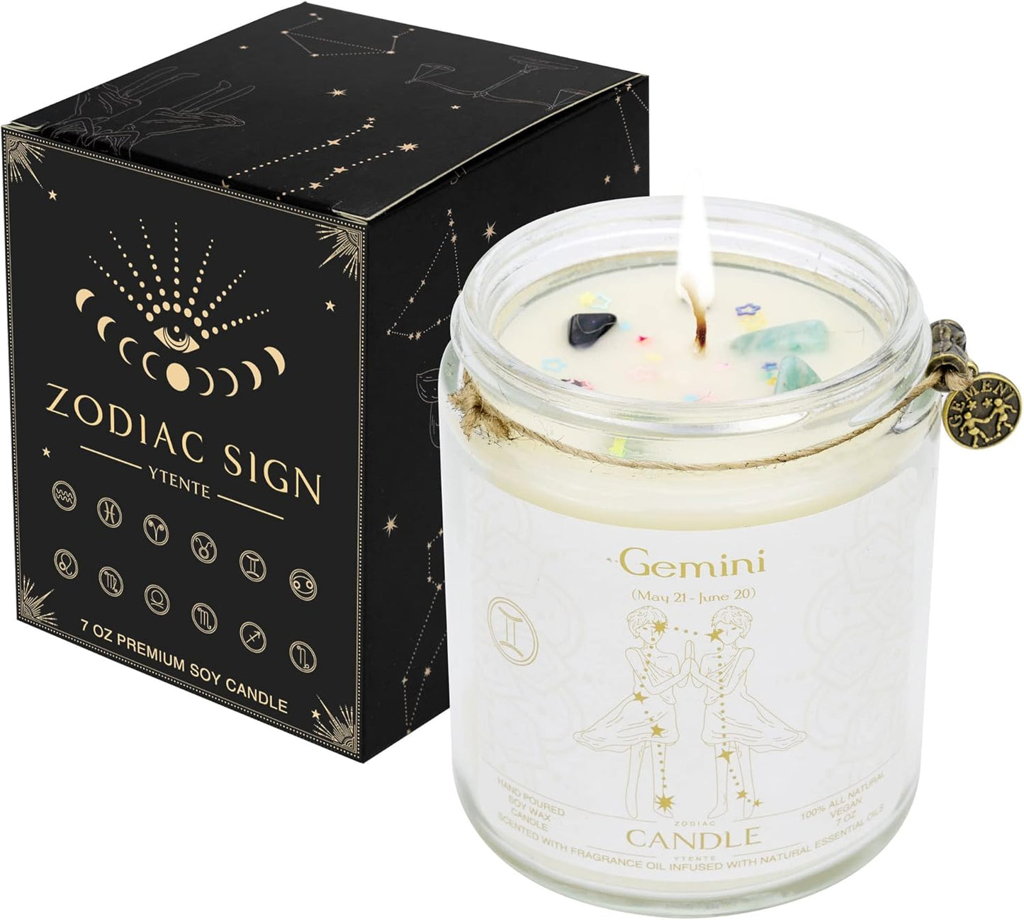 Zodiac Constellation Crystal Candle