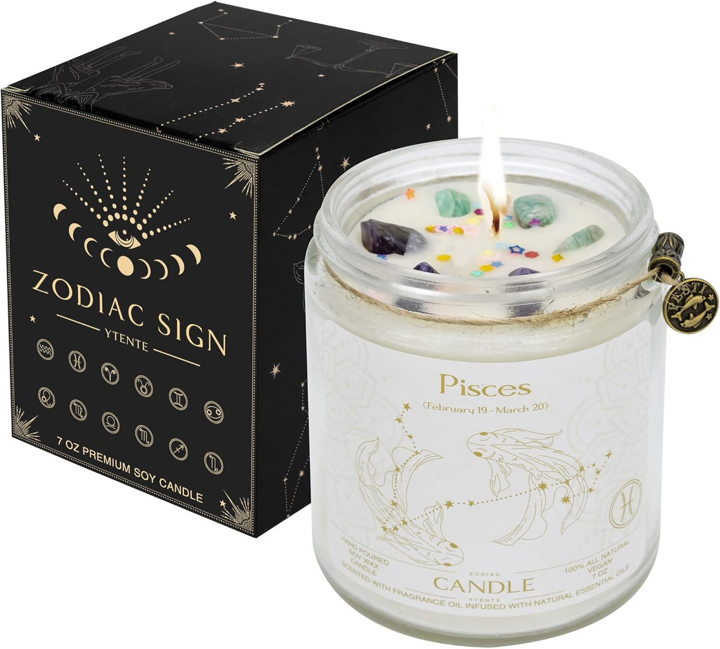 Zodiac Constellation Crystal Candle