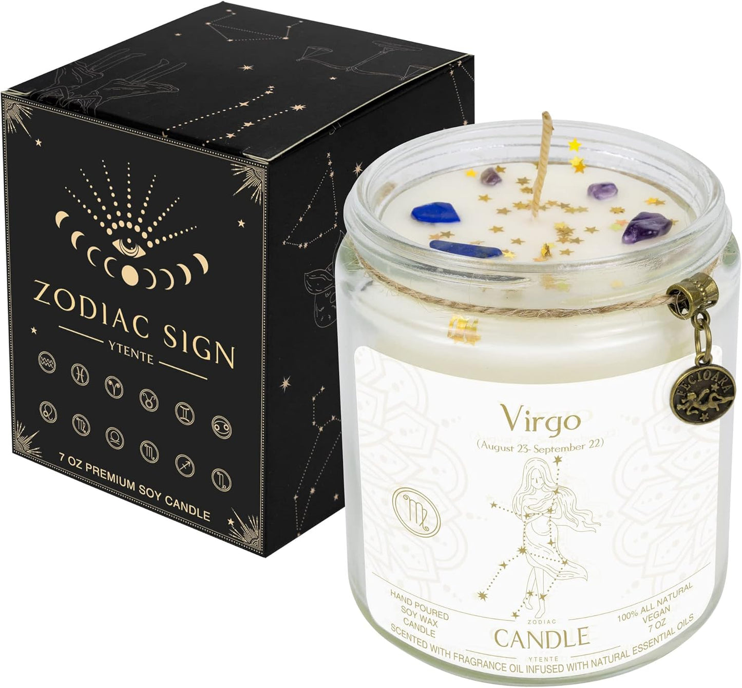 Zodiac Constellation Crystal Candle