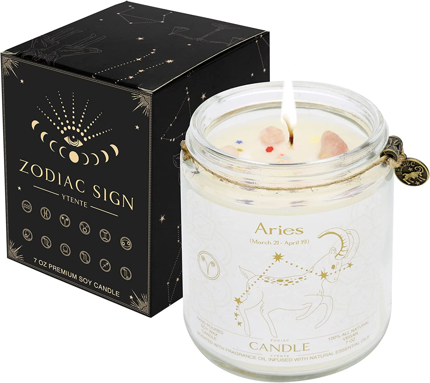 Zodiac Constellation Crystal Candle