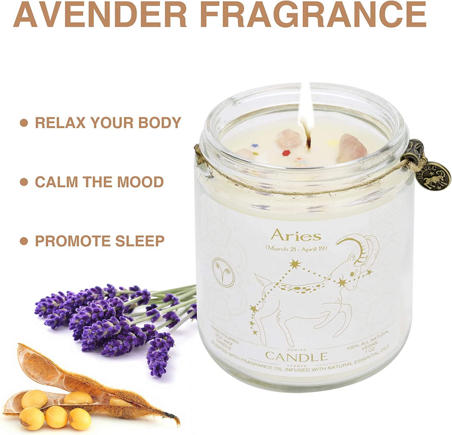 Zodiac Constellation Crystal Candle