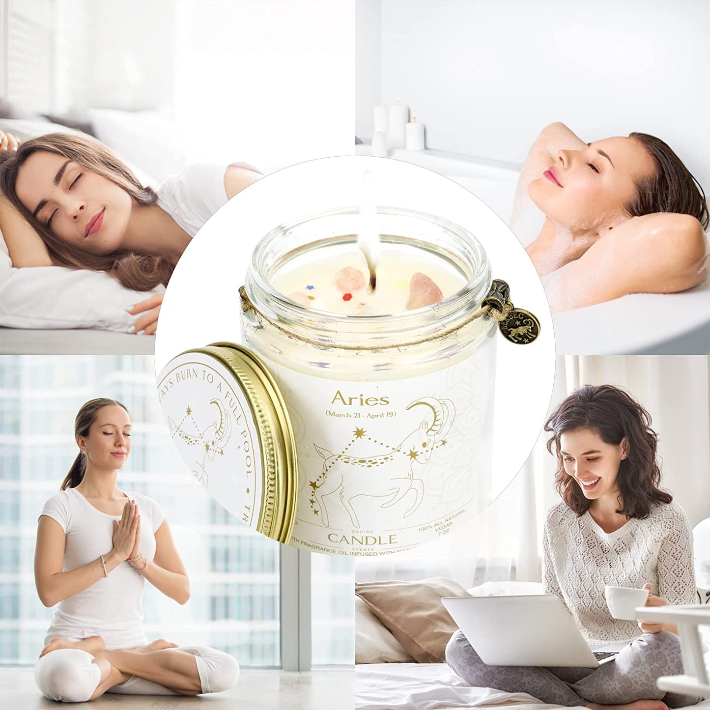 Zodiac Constellation Crystal Candle