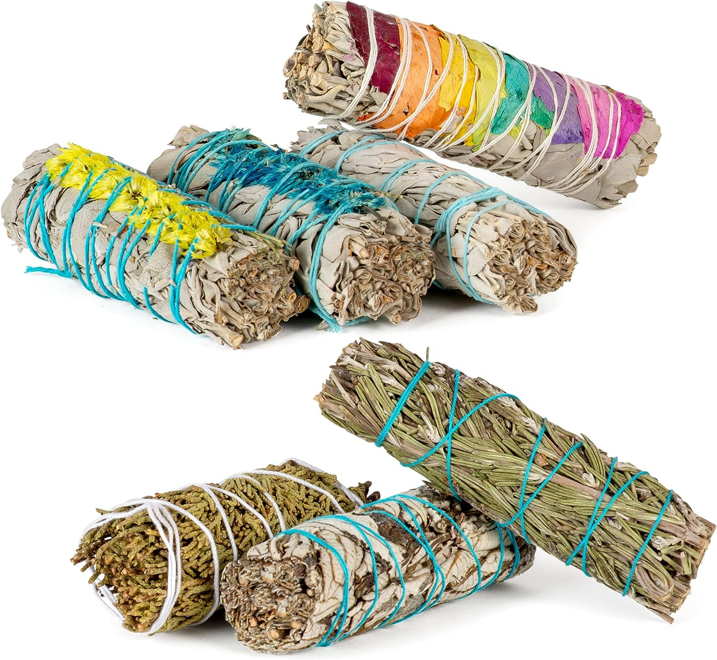 THE ULTIMATE SMUDGE KIT - Flower Sage, White Sage, Blue Sage, Yerba Santa, Cedar, Juniper & Palo Santo Smudge Sticks