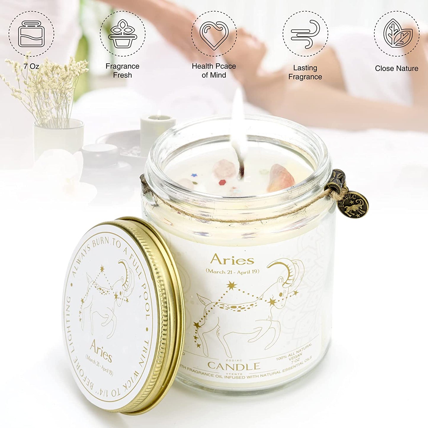 Zodiac Constellation Crystal Candle