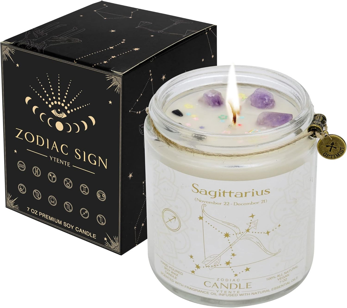 Zodiac Constellation Crystal Candle