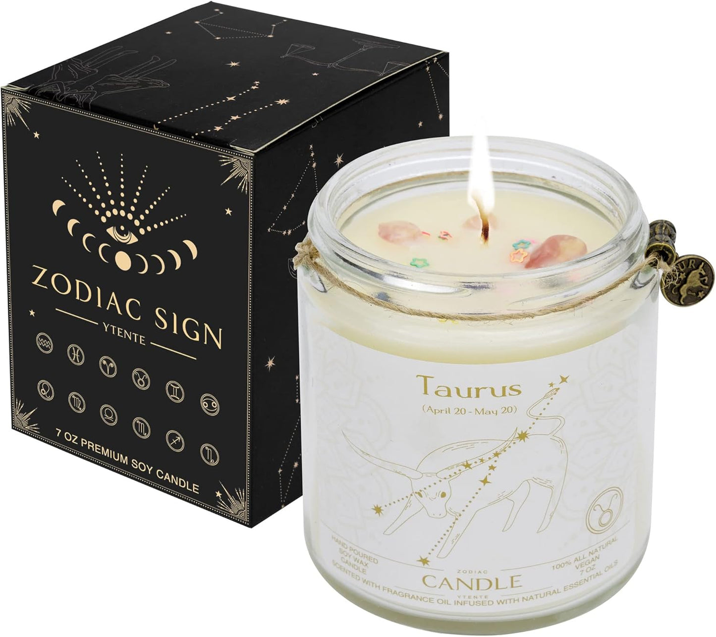 Zodiac Constellation Crystal Candle