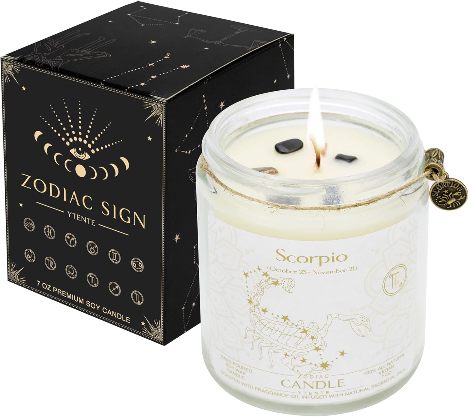 Zodiac Constellation Crystal Candle