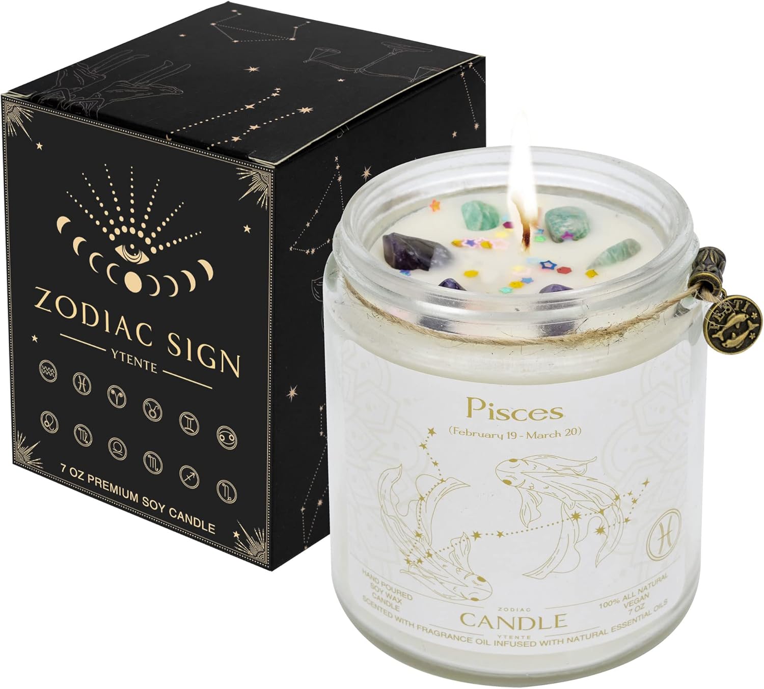 Zodiac Constellation Crystal Candle