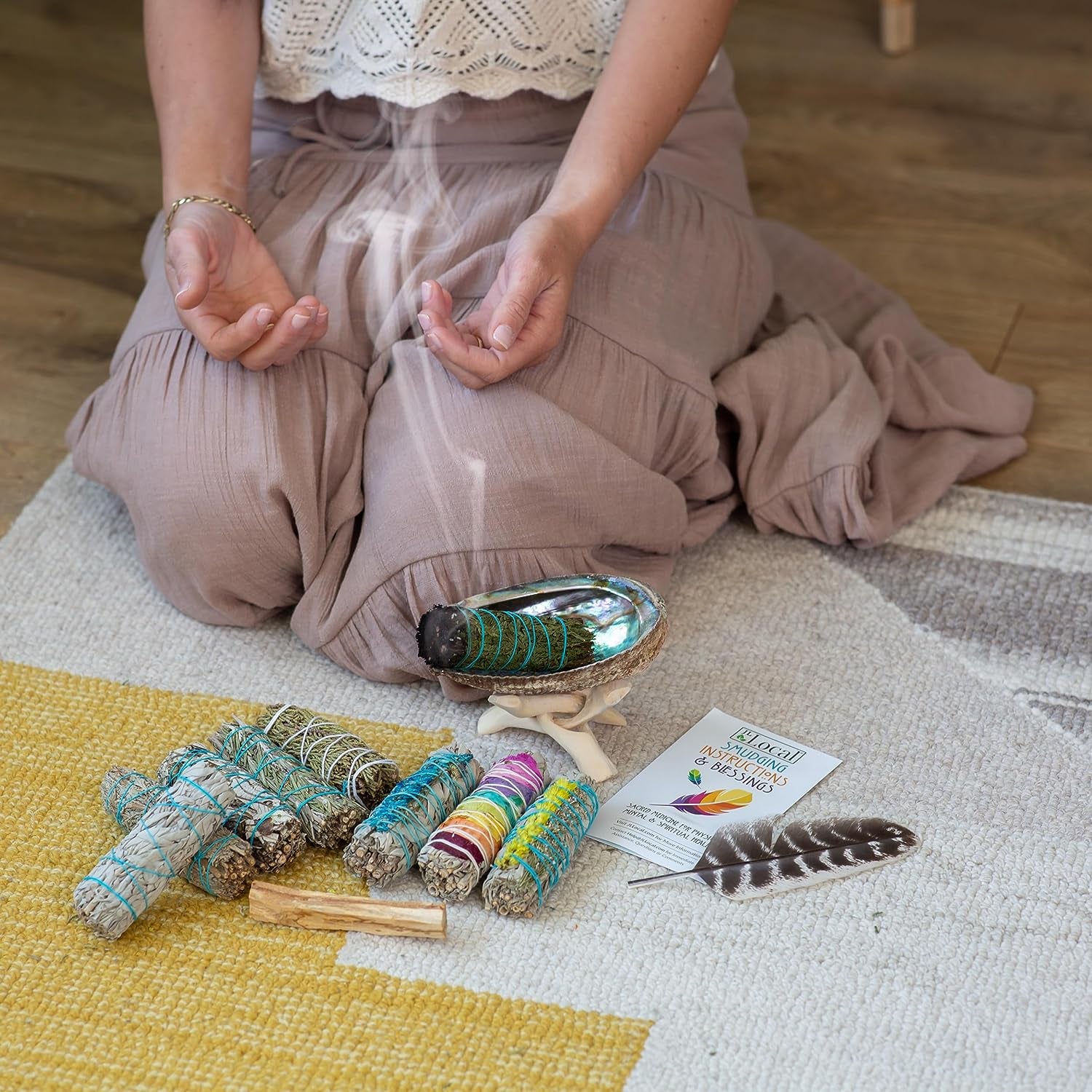 THE ULTIMATE SMUDGE KIT - Flower Sage, White Sage, Blue Sage, Yerba Santa, Cedar, Juniper & Palo Santo Smudge Sticks